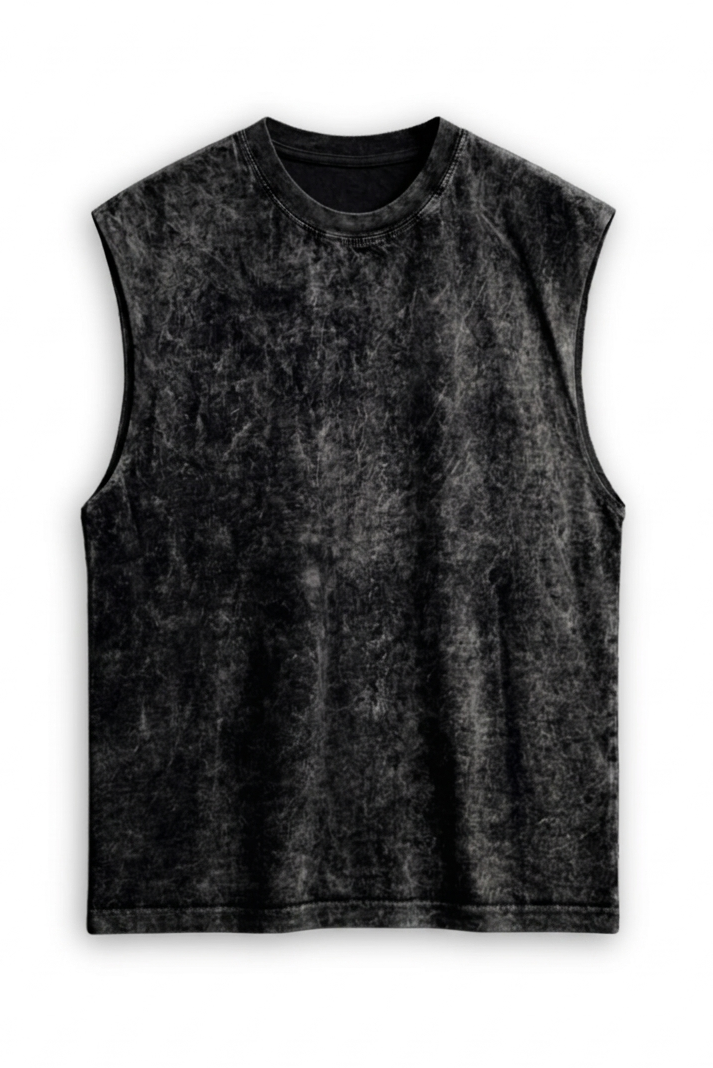 Camisilla oversize acid wash negra