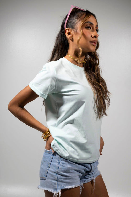 Blusa Básica Dama Tela Fría Verde Menta