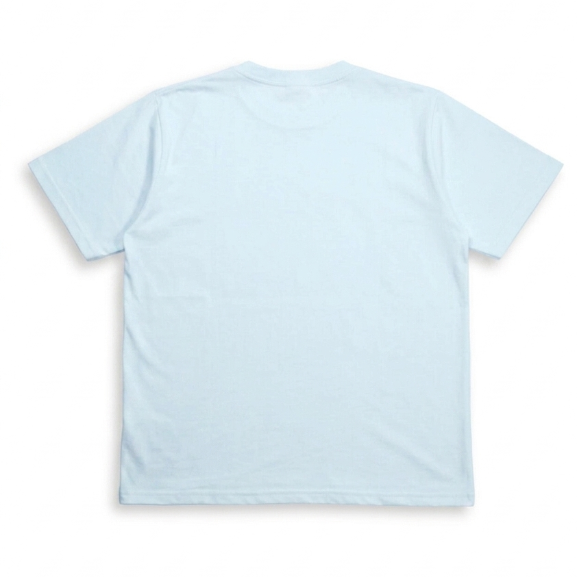 Camiseta Básica Algodón Alto Gramaje Azul Claro Semi Oversize