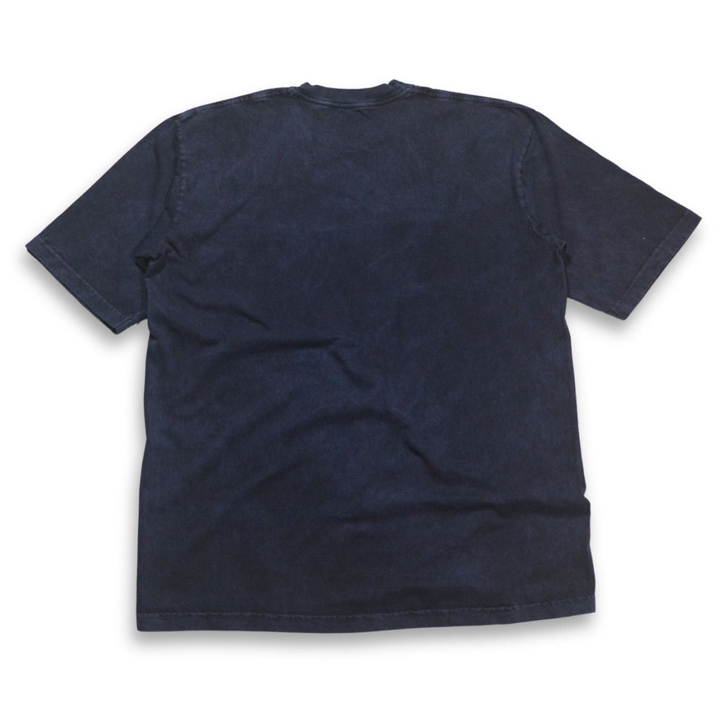 Camiseta Acid Wash Oversize Azul Oscuro 