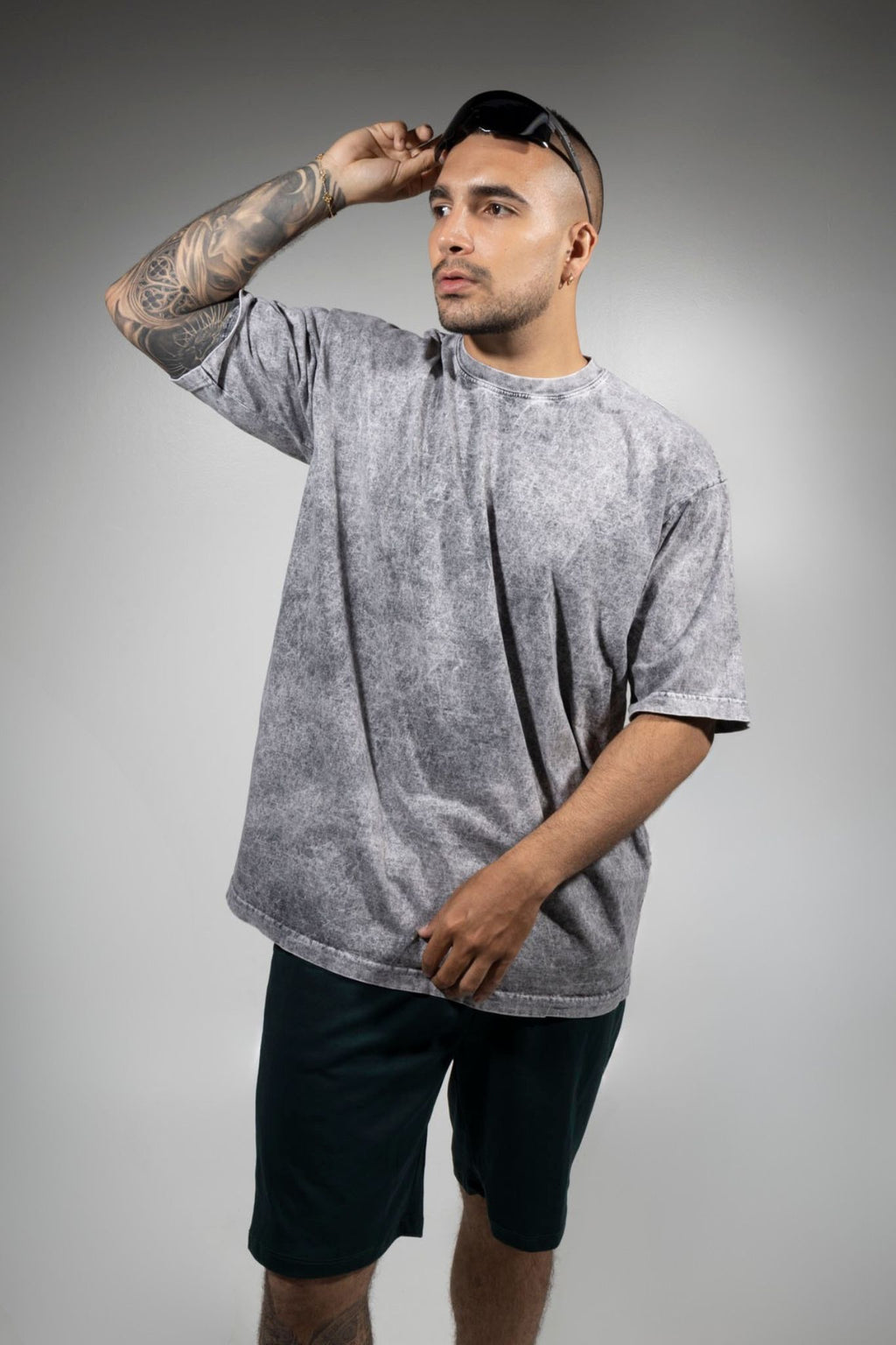 Camiseta Acid Wash Oversize Gris