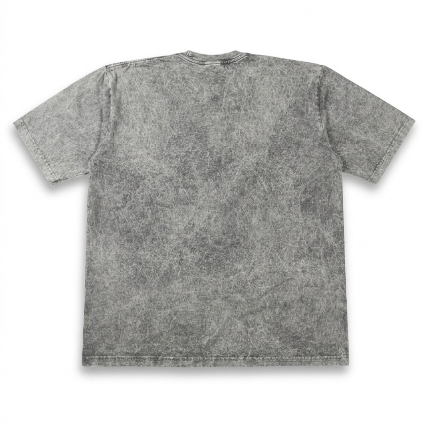 Camiseta Acid Wash Oversize Gris Oscuro