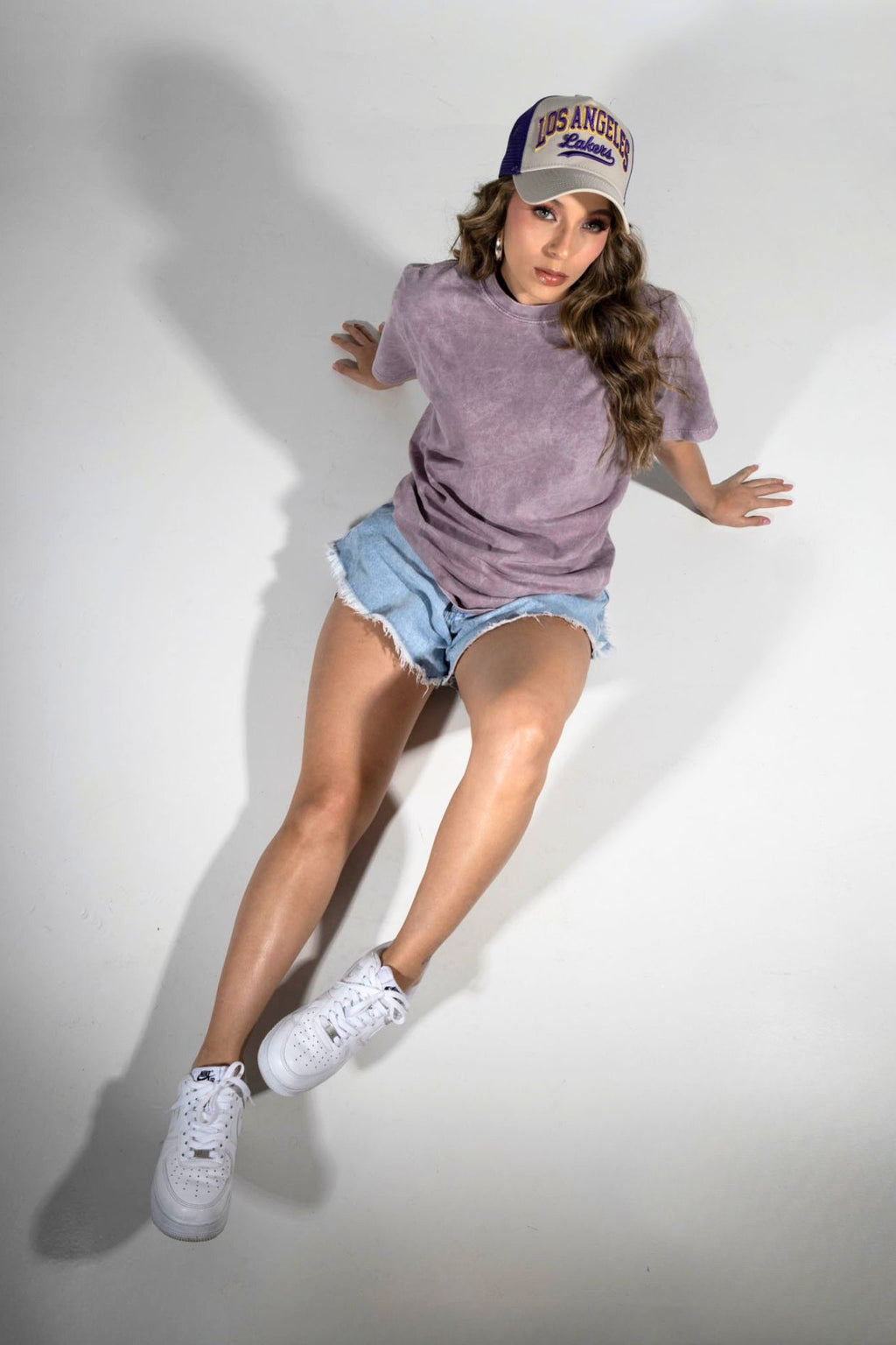 Camiseta Acid Wash Oversize Morado
