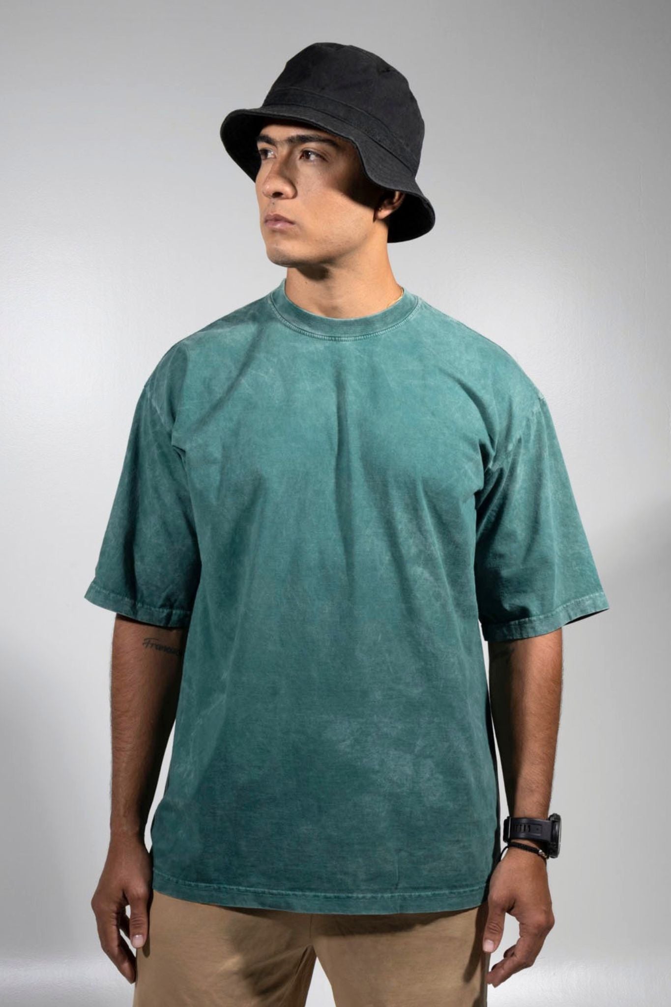 Camiseta Acid Wash Oversize Verde 