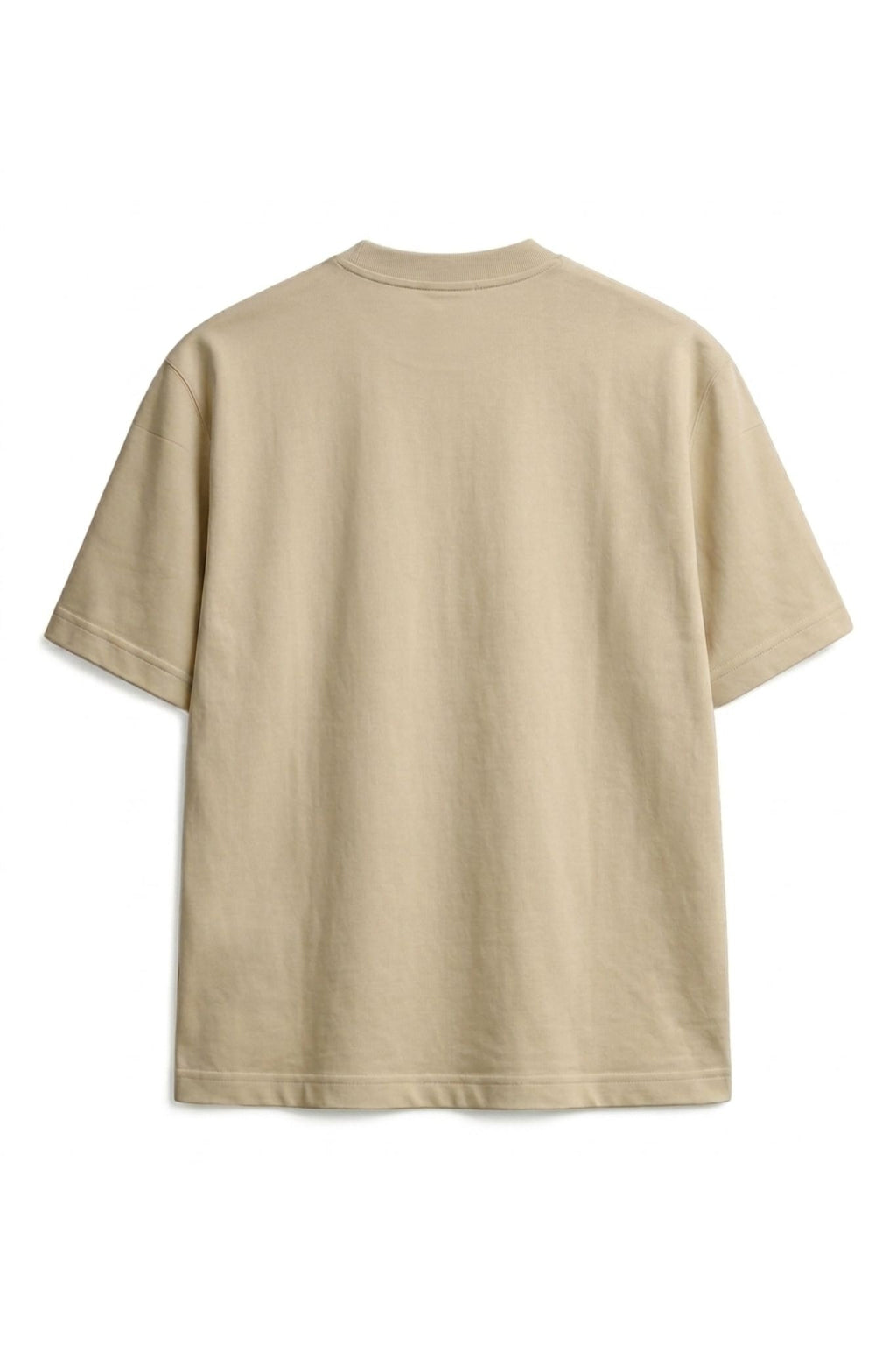 Camiseta de algodón peruano semi-oversize beige