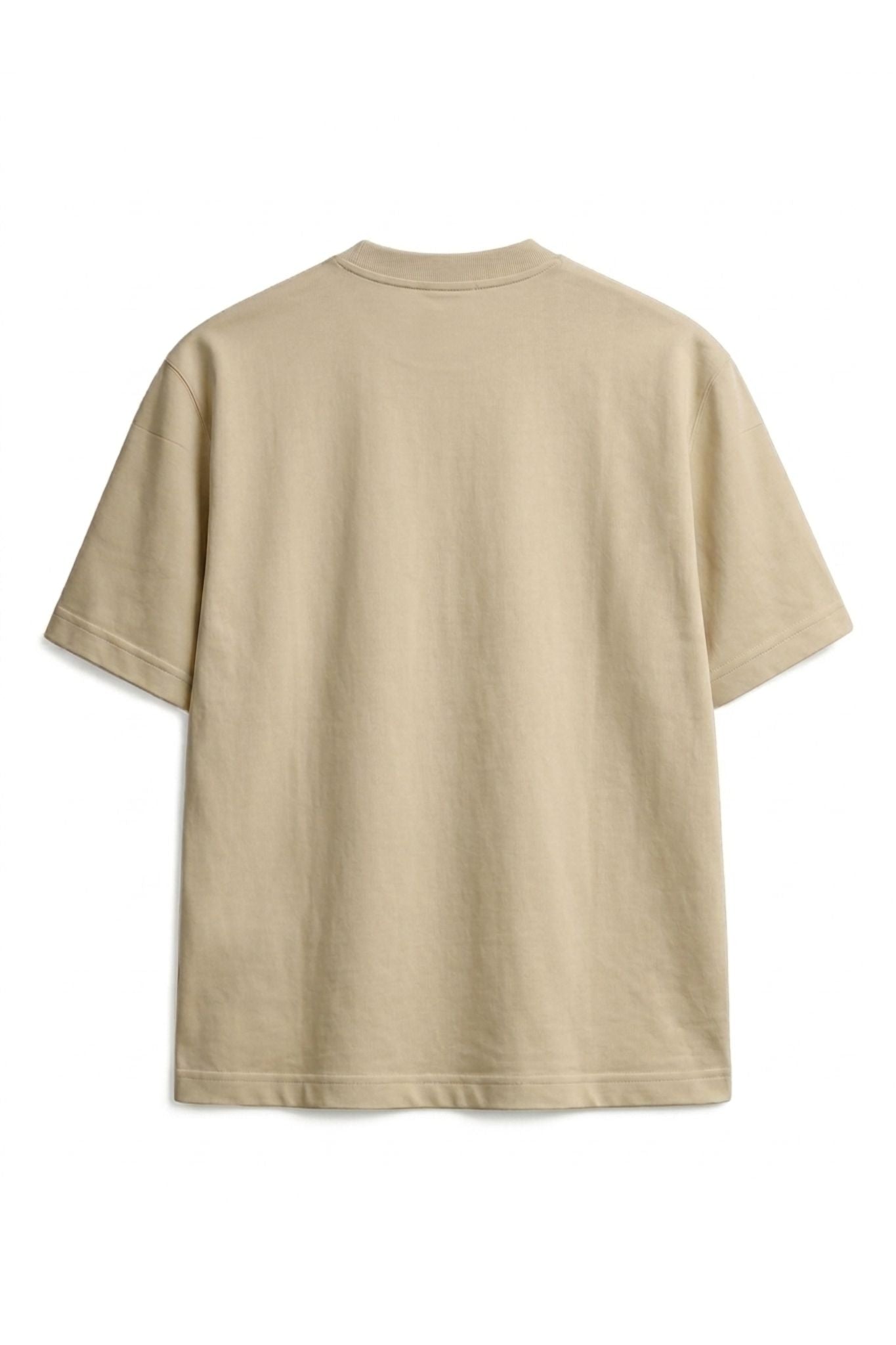 Camiseta de algodón peruano semi-oversize beige