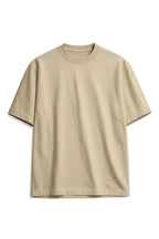 Camiseta de algodón peruano semi-oversize blanco hueso