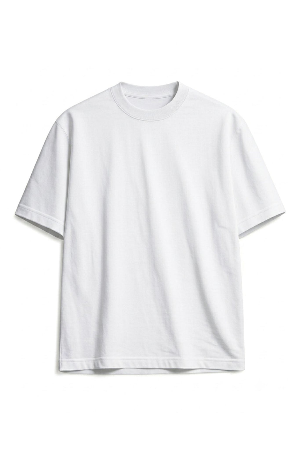 Camiseta de algodón peruano semi-oversize blanco