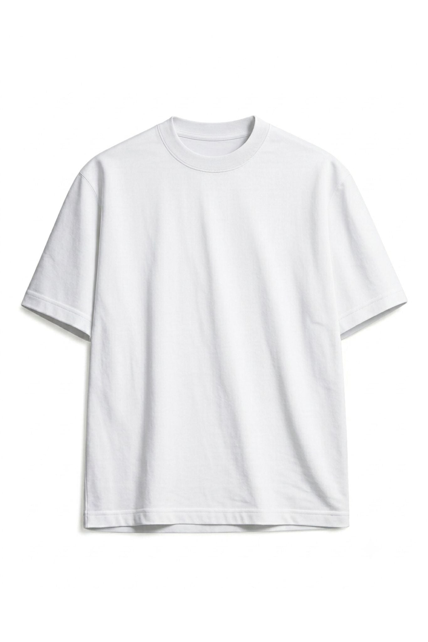 Camiseta de algodón peruano semi-oversize blanco