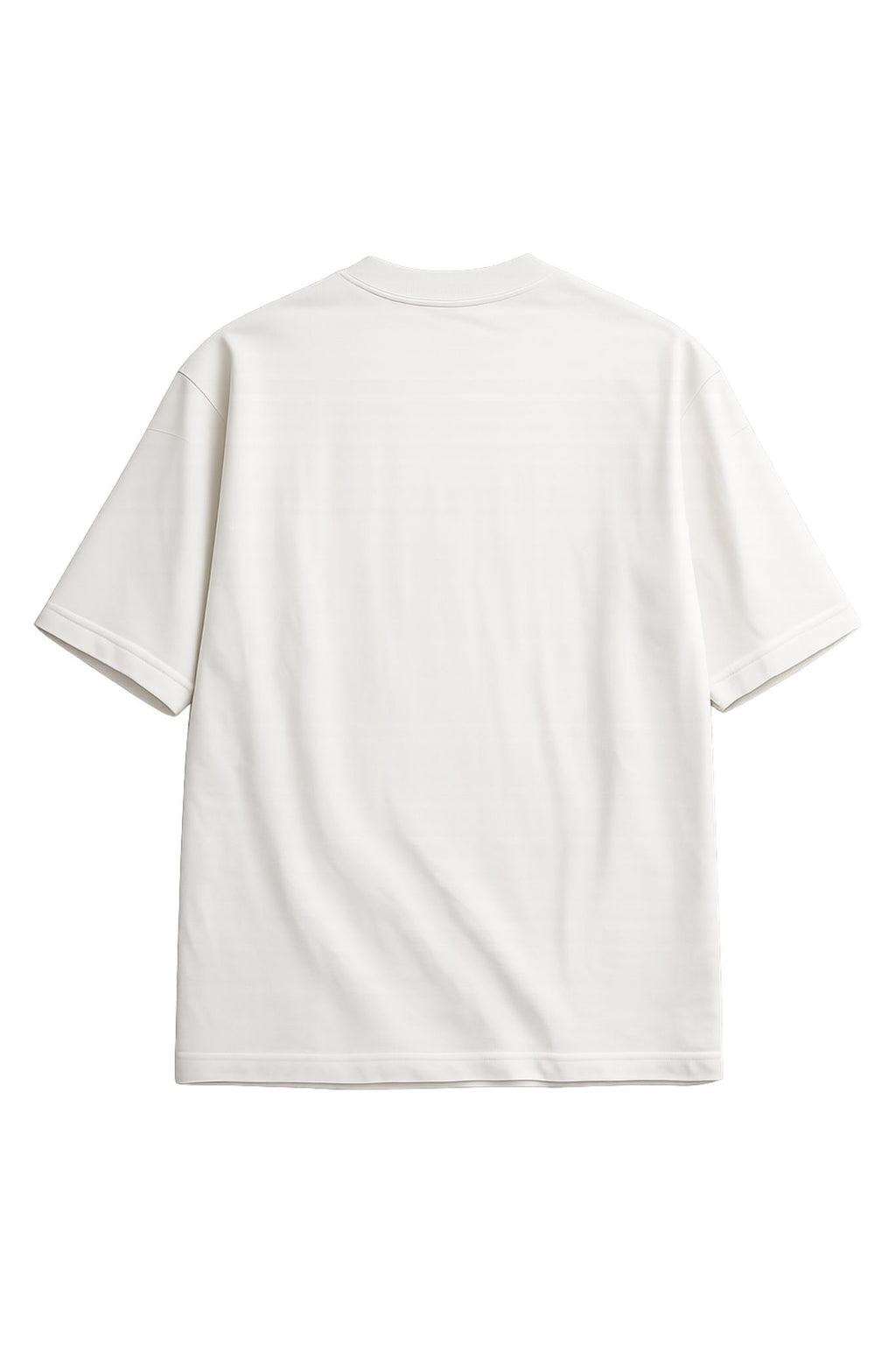 Camiseta de algodón peruano semi-oversize blanco hueso