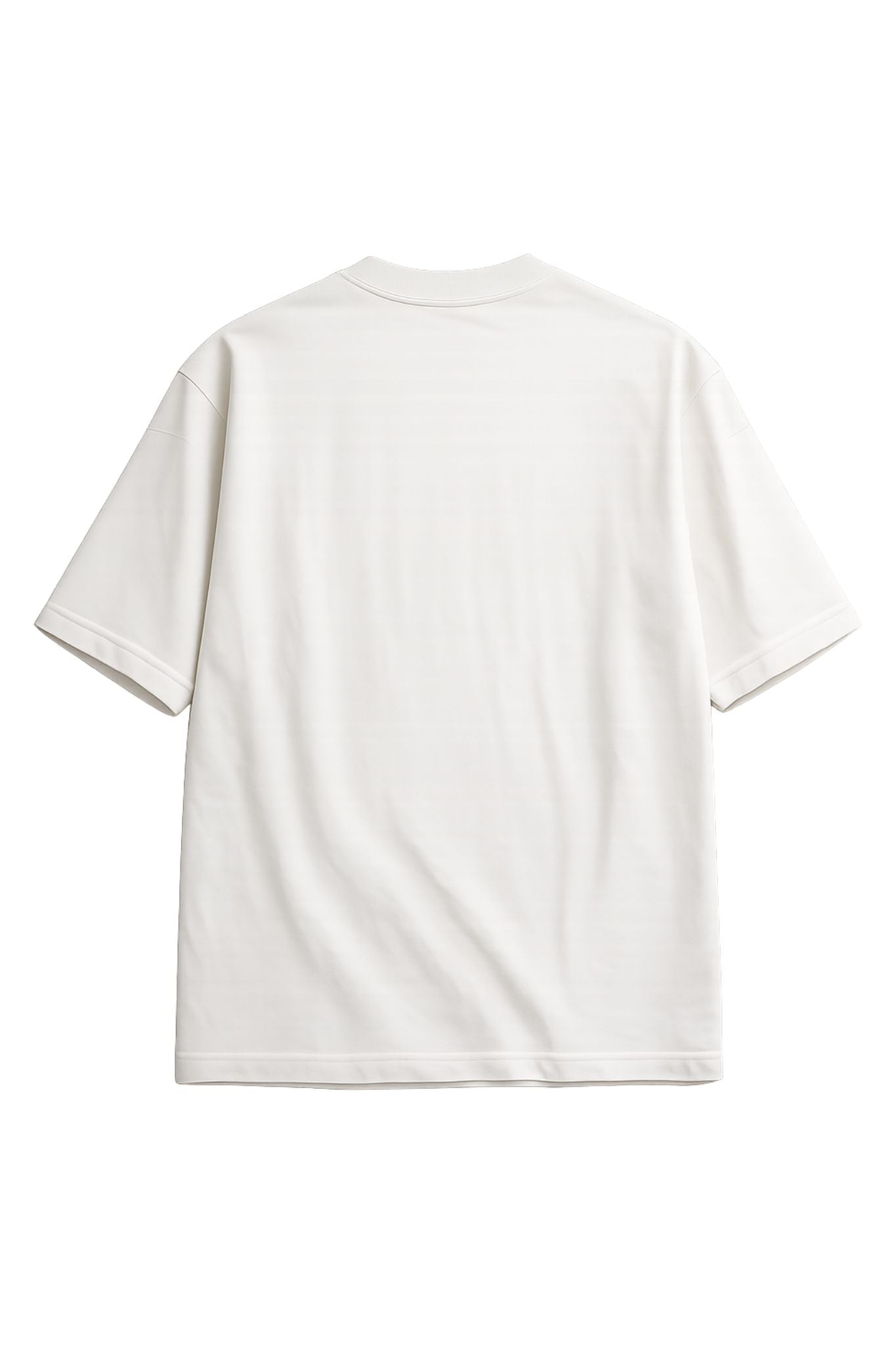 Camiseta de algodón peruano semi-oversize blanco hueso