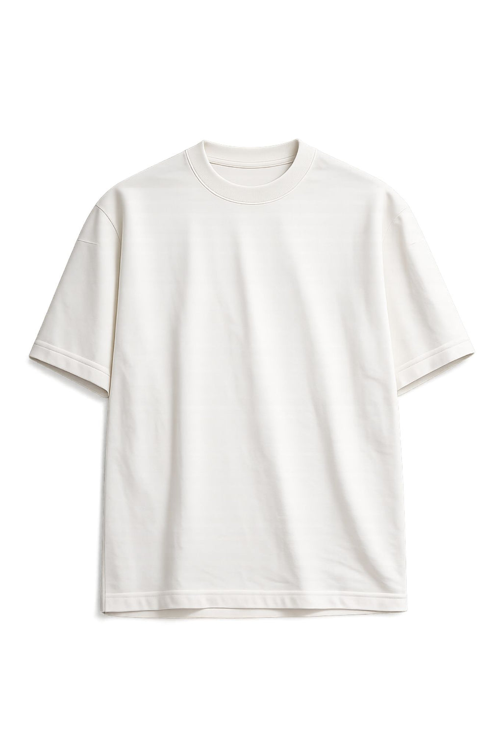 Camiseta de algodón peruano semi-oversize blanco hueso