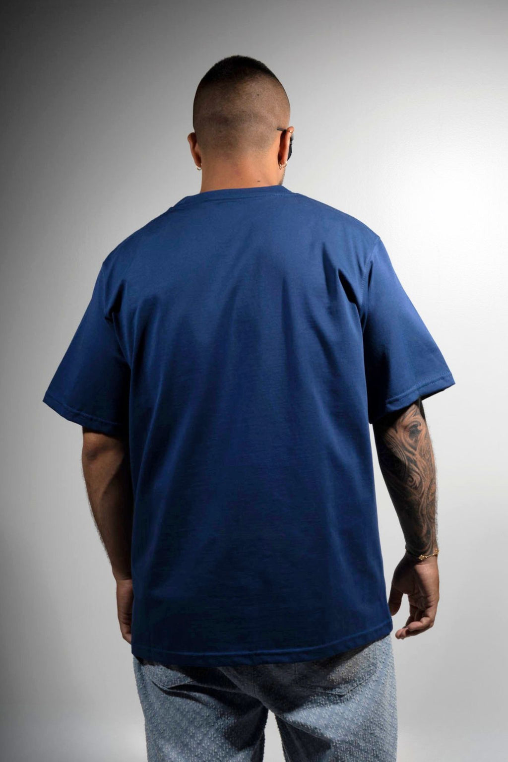 Camiseta Algodón Alto Gramaje Semi Oversize Azul Navy