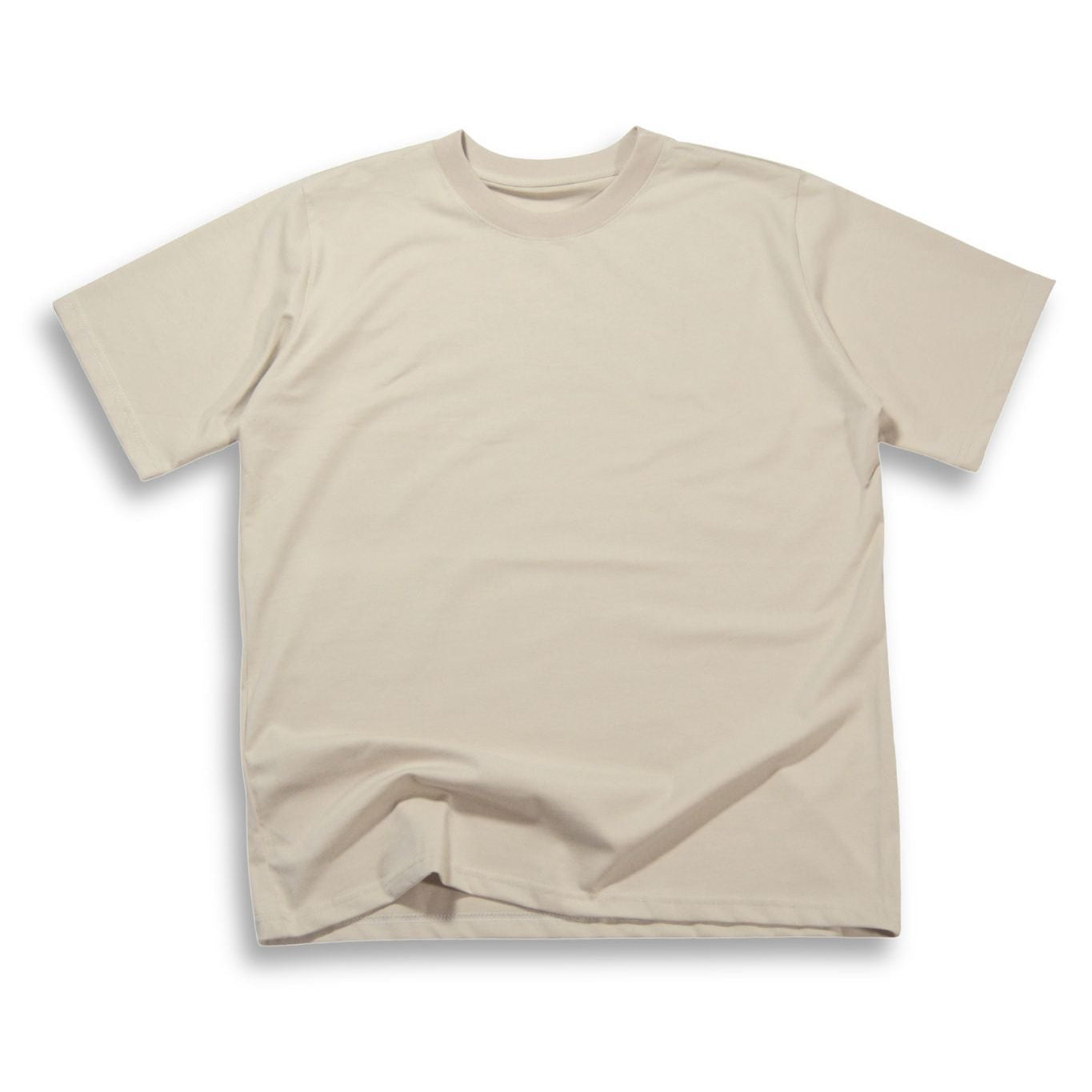 Camiseta Algodón Pesado Beige Semi-Oversize