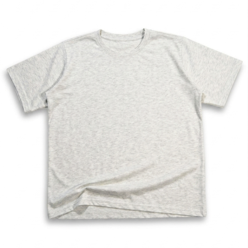 Camiseta Básica Alto Gramaje Qatar Gris Jaspe Semi Oversize