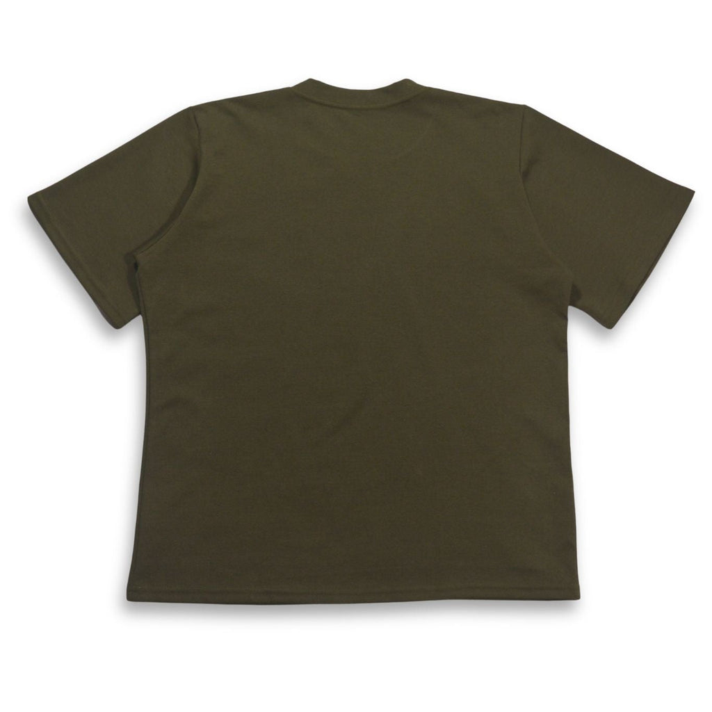Camiseta Qatar Verde Militar Alto Gramaje Semi Oversize