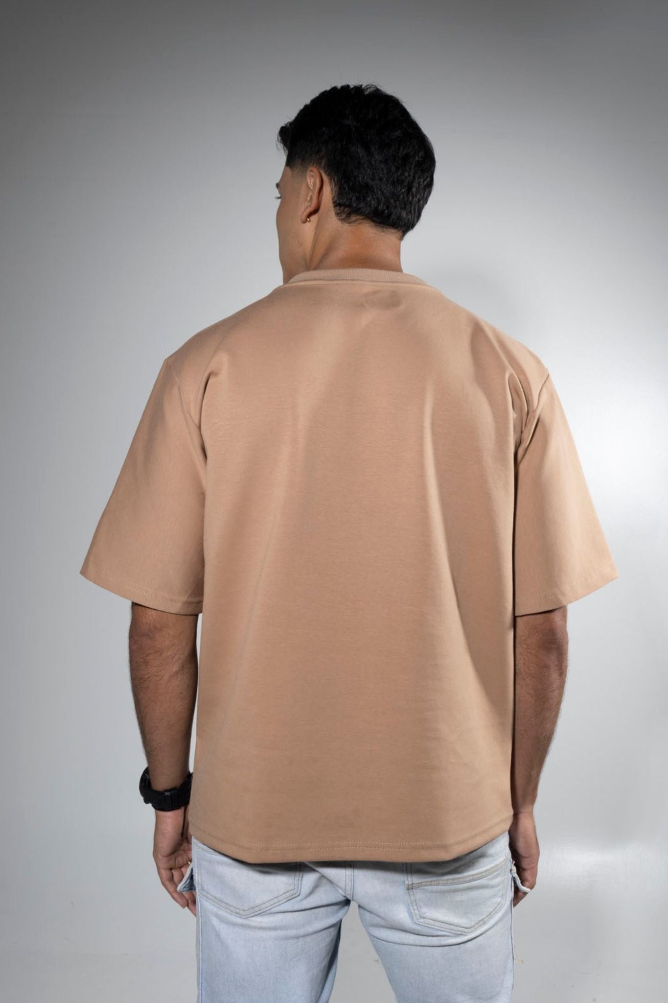 Camiseta Basica Alto Gramaje Cafe Pardo Semi Oversize