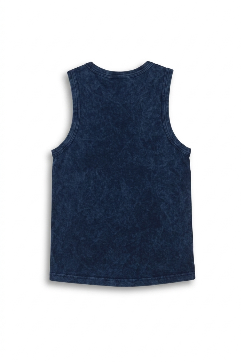 Camisilla Acid Wash Mujer Azul Oscura
