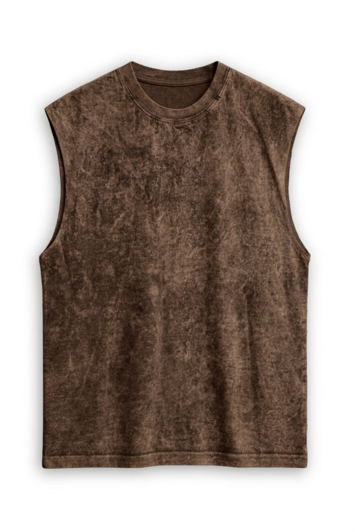 Camisilla Acid Wash Oversize Cafe 
