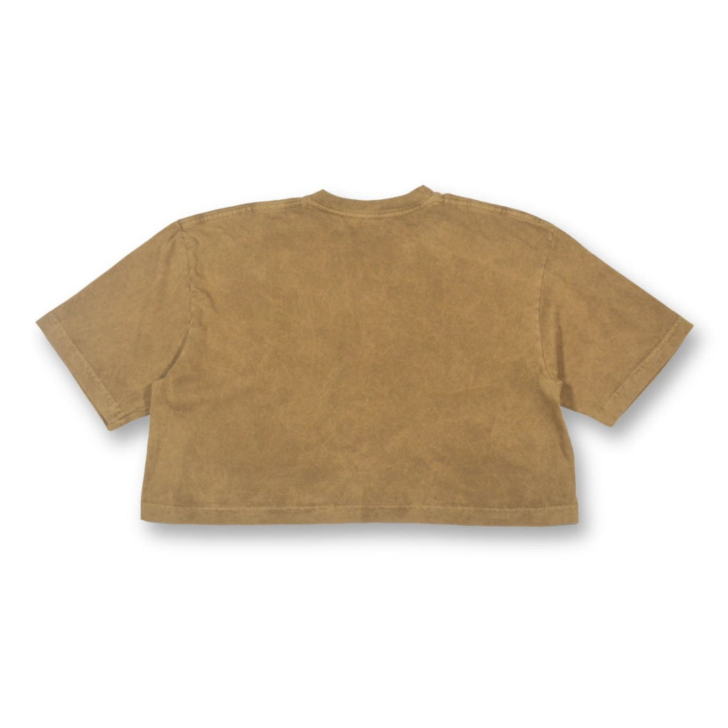Crop Top Acid Wash Café Pardo