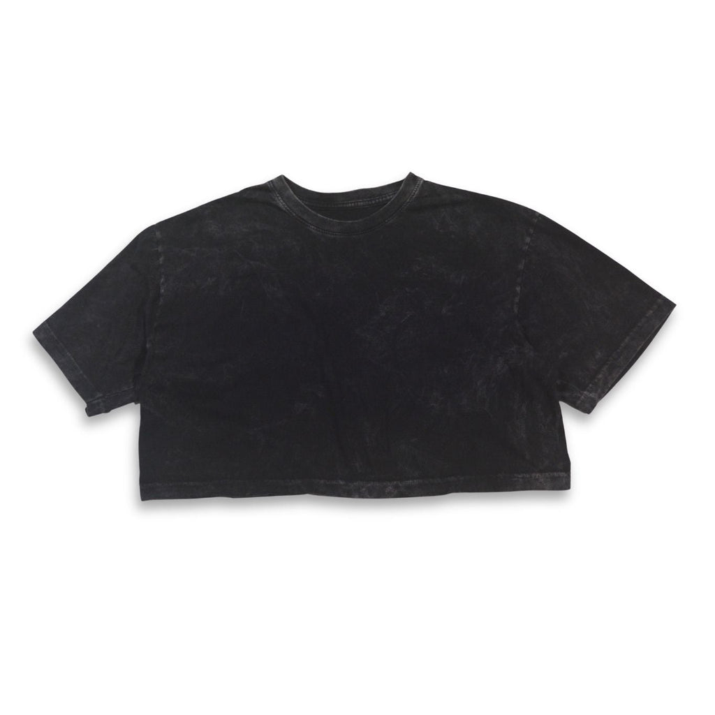 Crop Top Acid Wash Negro