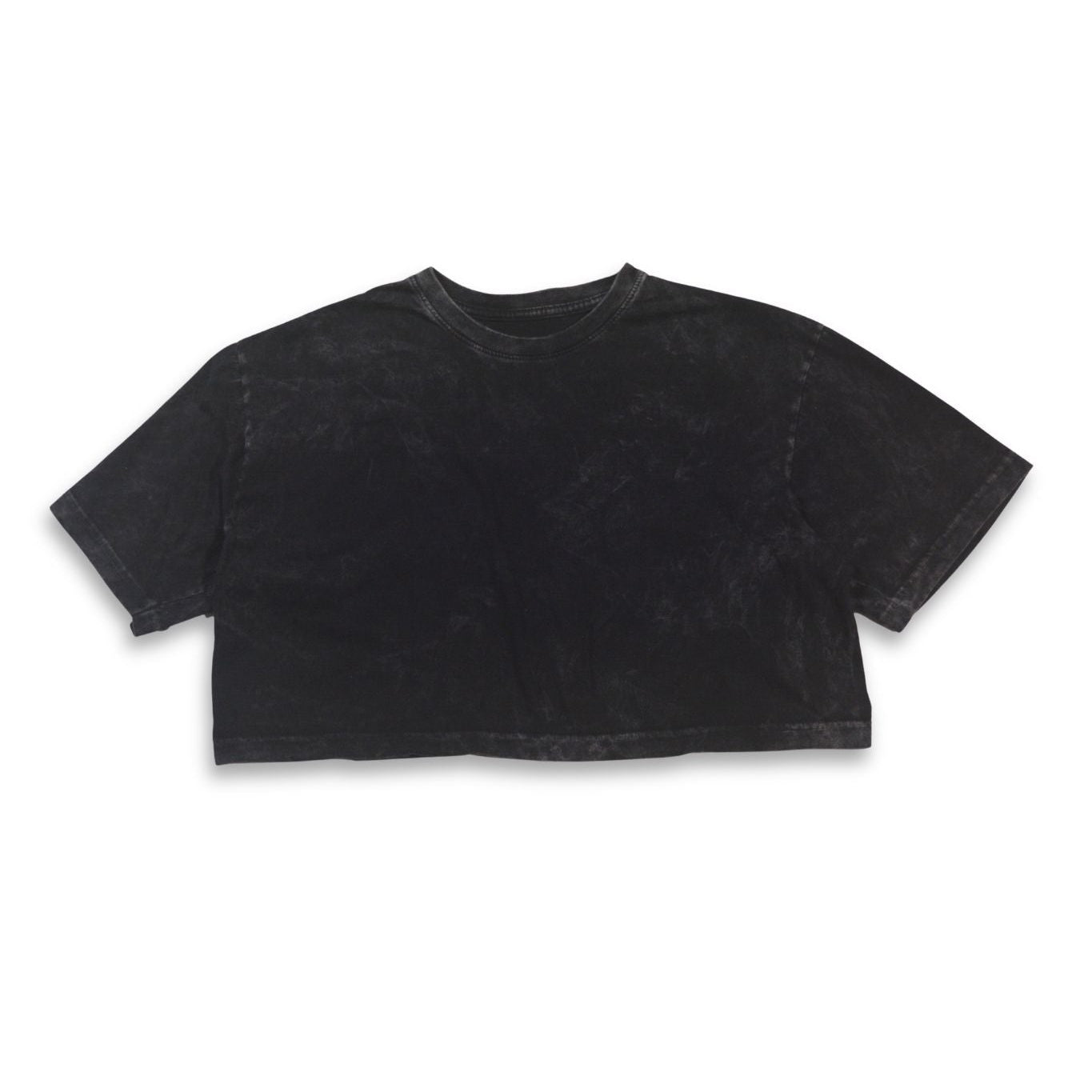 Crop Top Acid Wash Negro