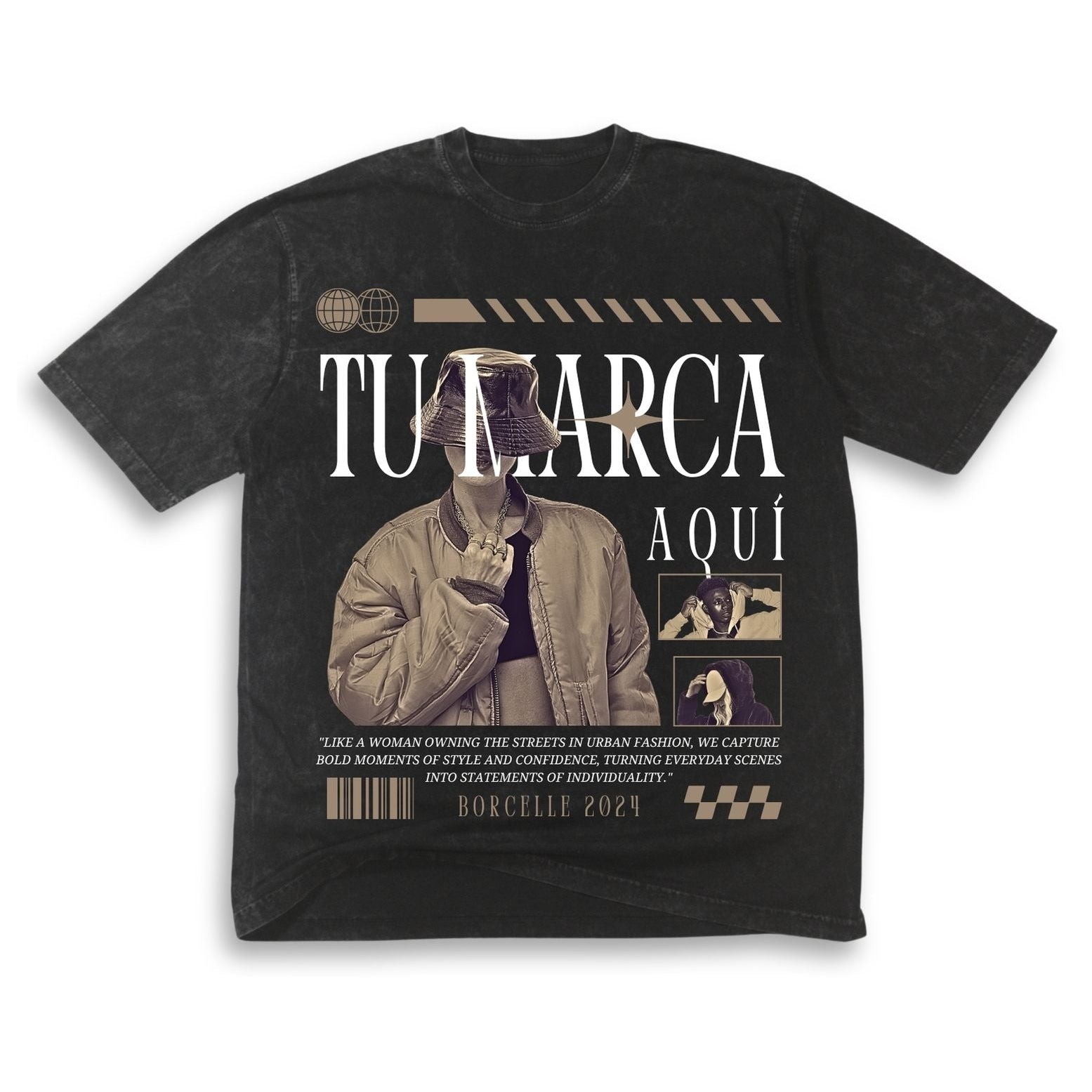 Ejemplo de camiseta acid wash con personalizacion