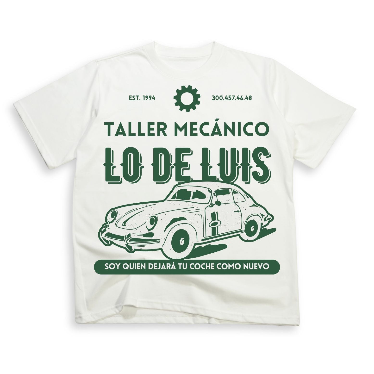 Ejemplo de personalizacion de camiseta de taller mecanico