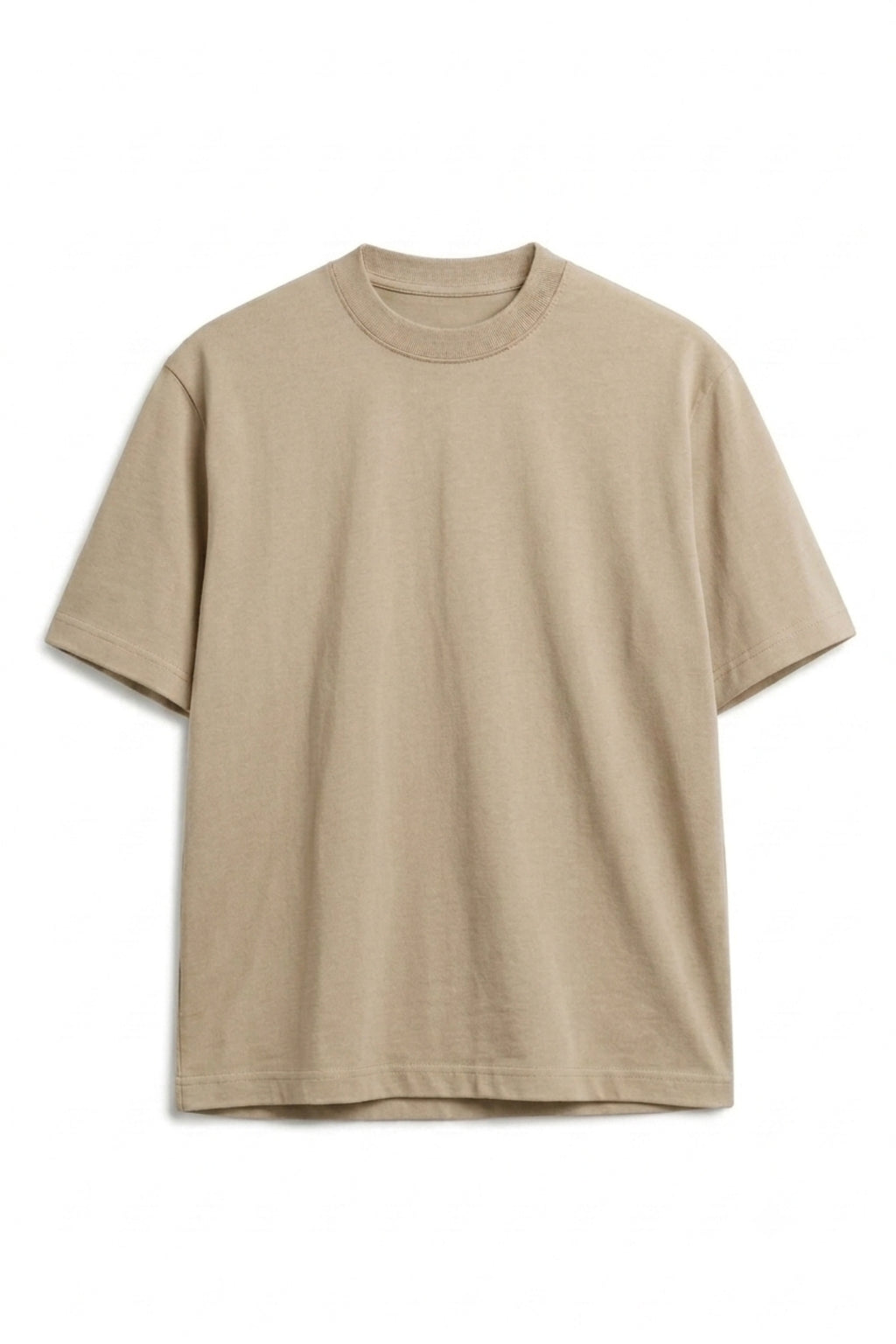 Camiseta Algodón Peruano Arena Semi Oversize