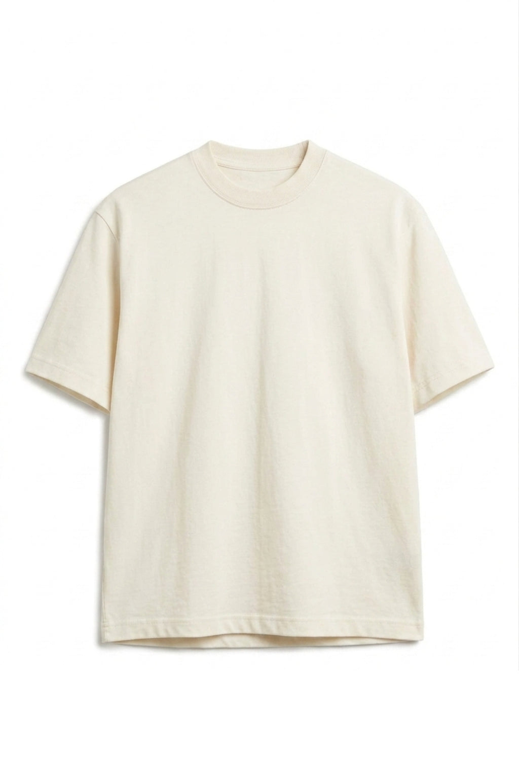 Camiseta Algodón Peruano Blanco Hueso Semi Oversize