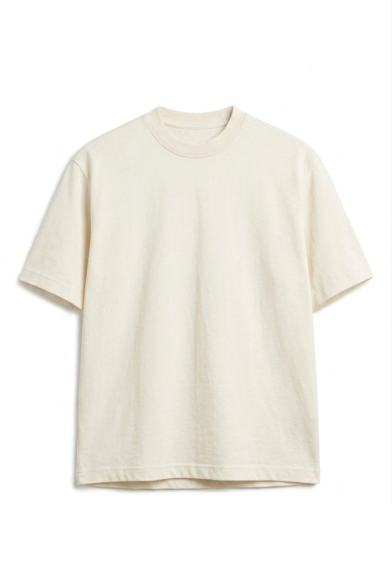 Camiseta Algodón Peruano Blanco Hueso Semi Oversize