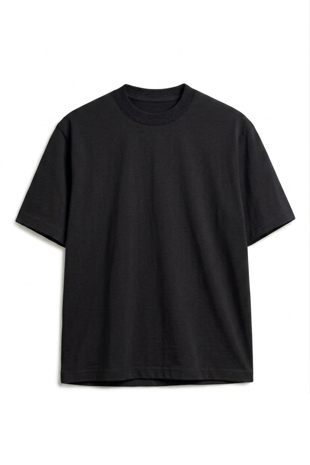 Camiseta Algodón Peruano Negro Semi Oversize