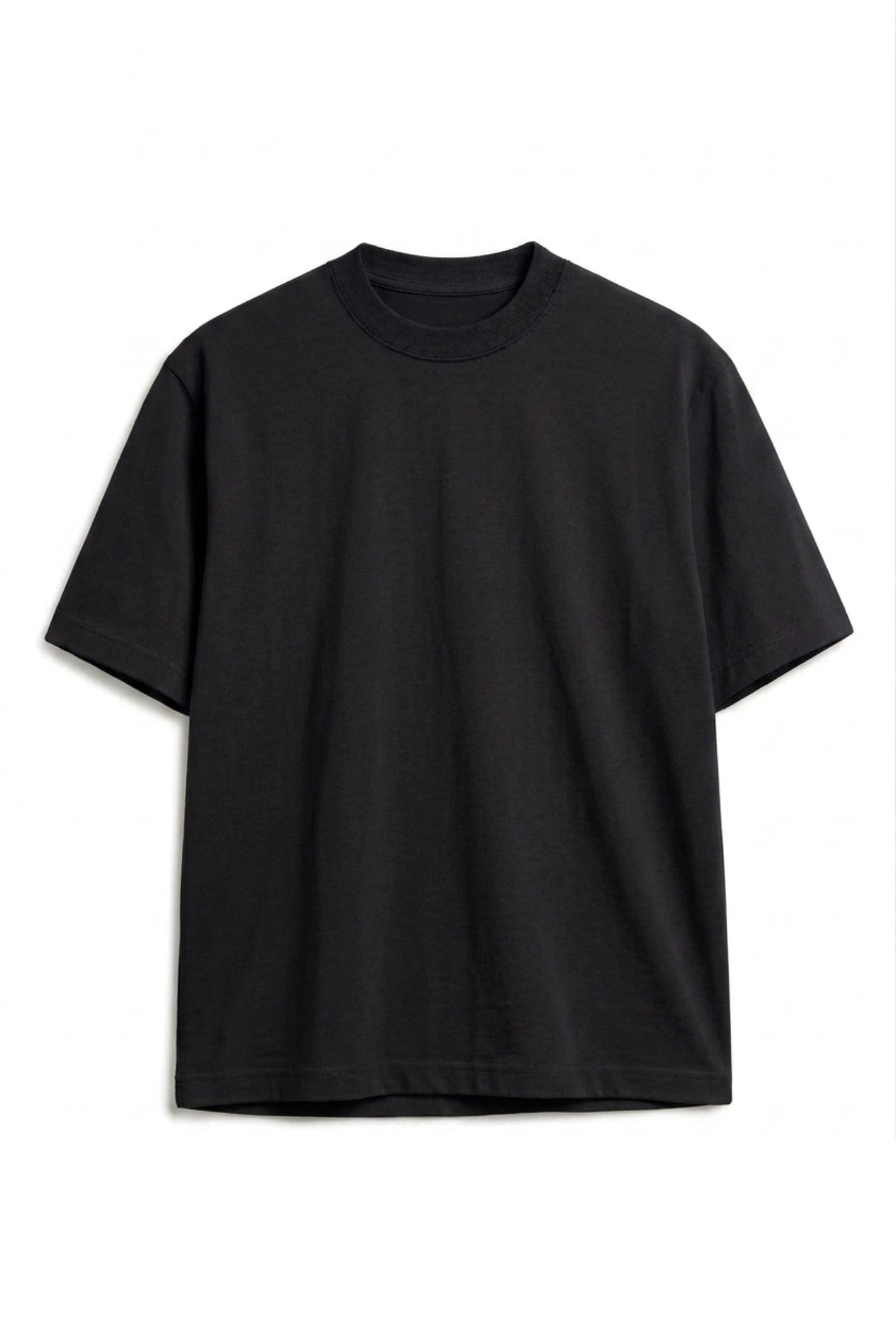 Camiseta Algodón Peruano Negro Semi Oversize