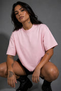 Camiseta Algodón Peruano Rosada Semi Oversize