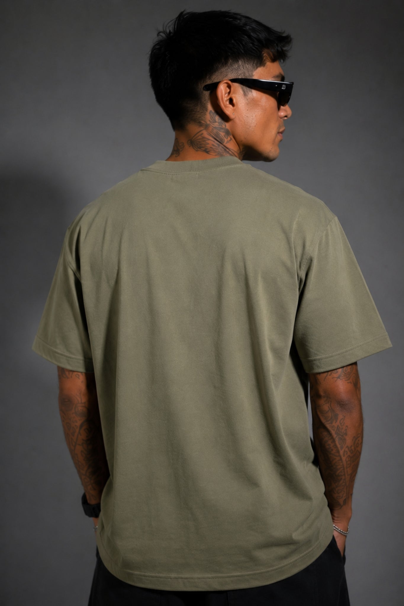 Camiseta Algodón Peruano Verde Semi Oversize
