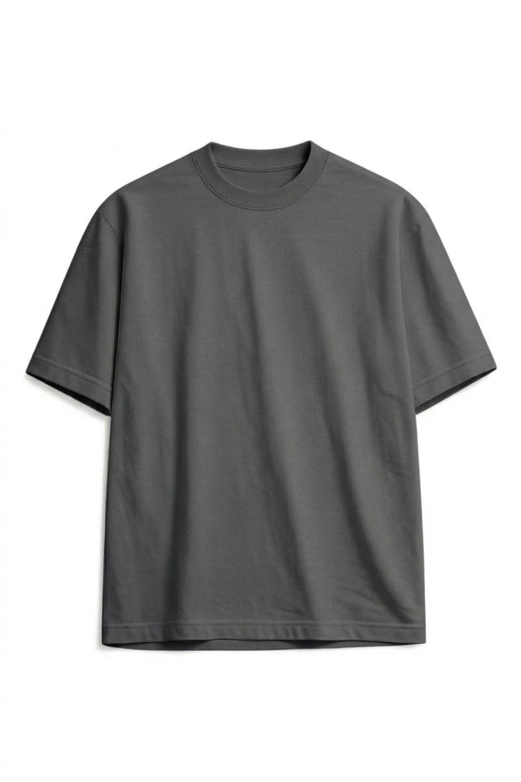 Camiseta Algodón Peruano Semi Oversize Gris Oscuro Para Personalizar