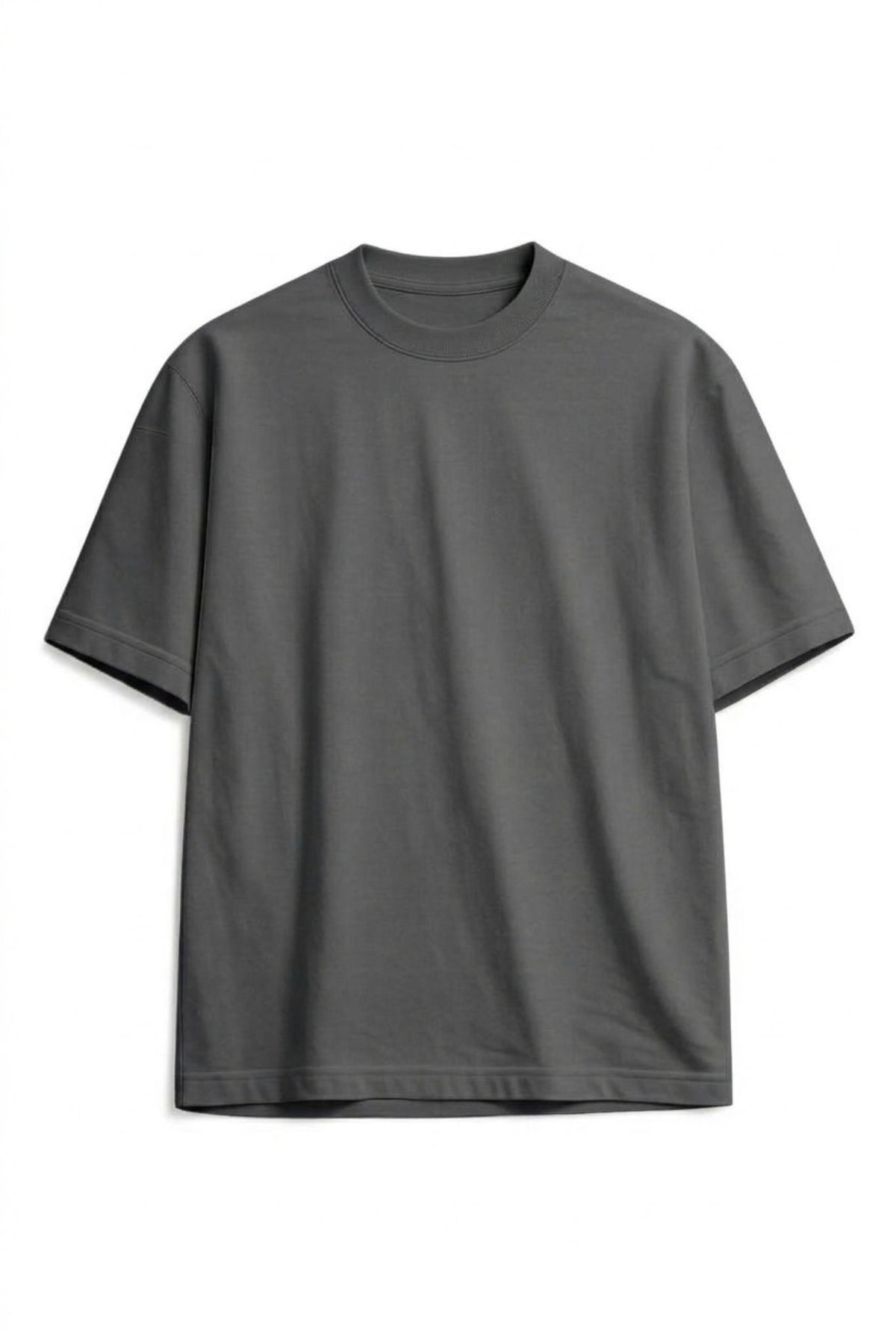 Camiseta Algodón Peruano Semi Oversize Gris Oscuro Para Personalizar