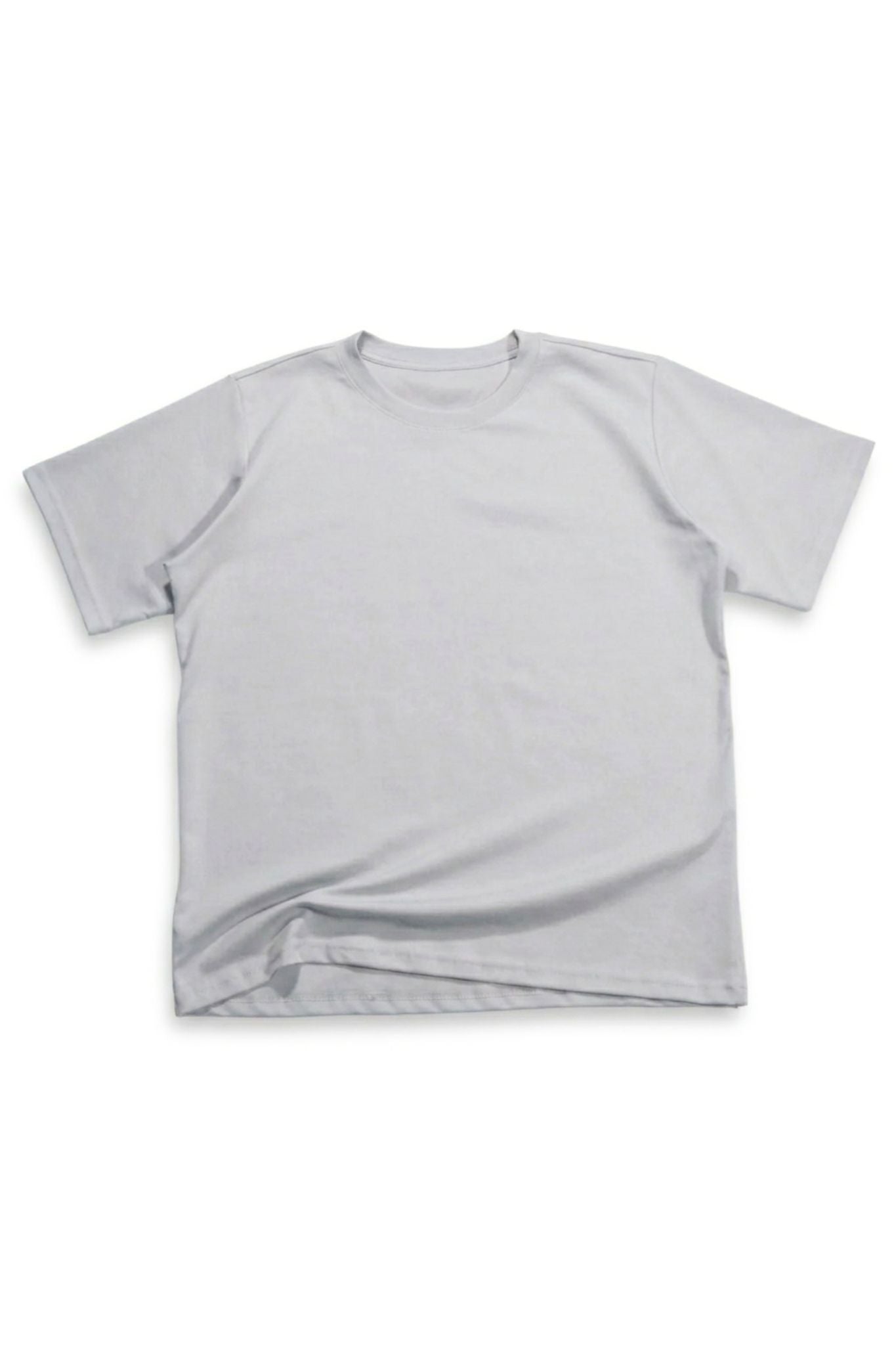Camiseta Básica Qatar Semi Oversize Gris Claro
